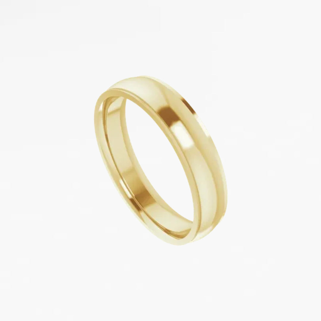 GOVAN V Half Round Wedding Band