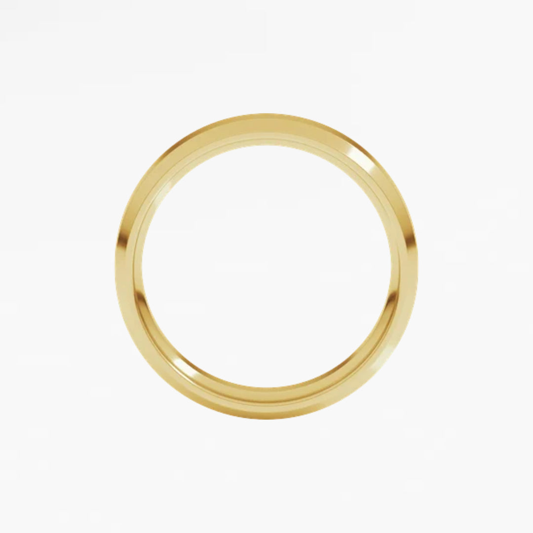DENZIL I Beveled Edge Wedding Band