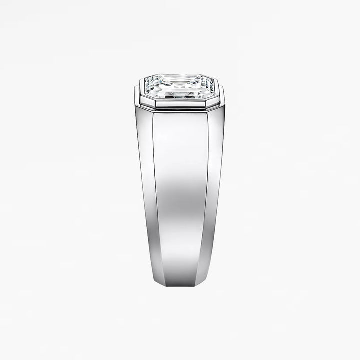KASLO III Men's Engagement Ring with a Square Emerald-cut Diamond