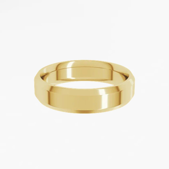 DENZIL I Beveled Edge Wedding Band