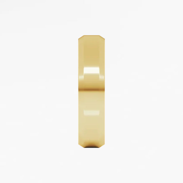 DENZIL I Beveled Edge Wedding Band