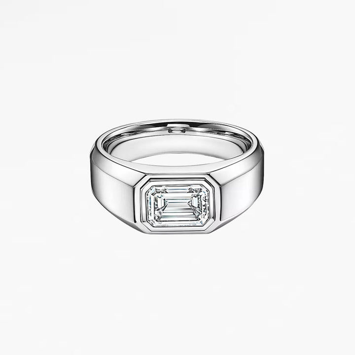 KASLO II Men's Engagement Ring with an Emerald-cut Diamond