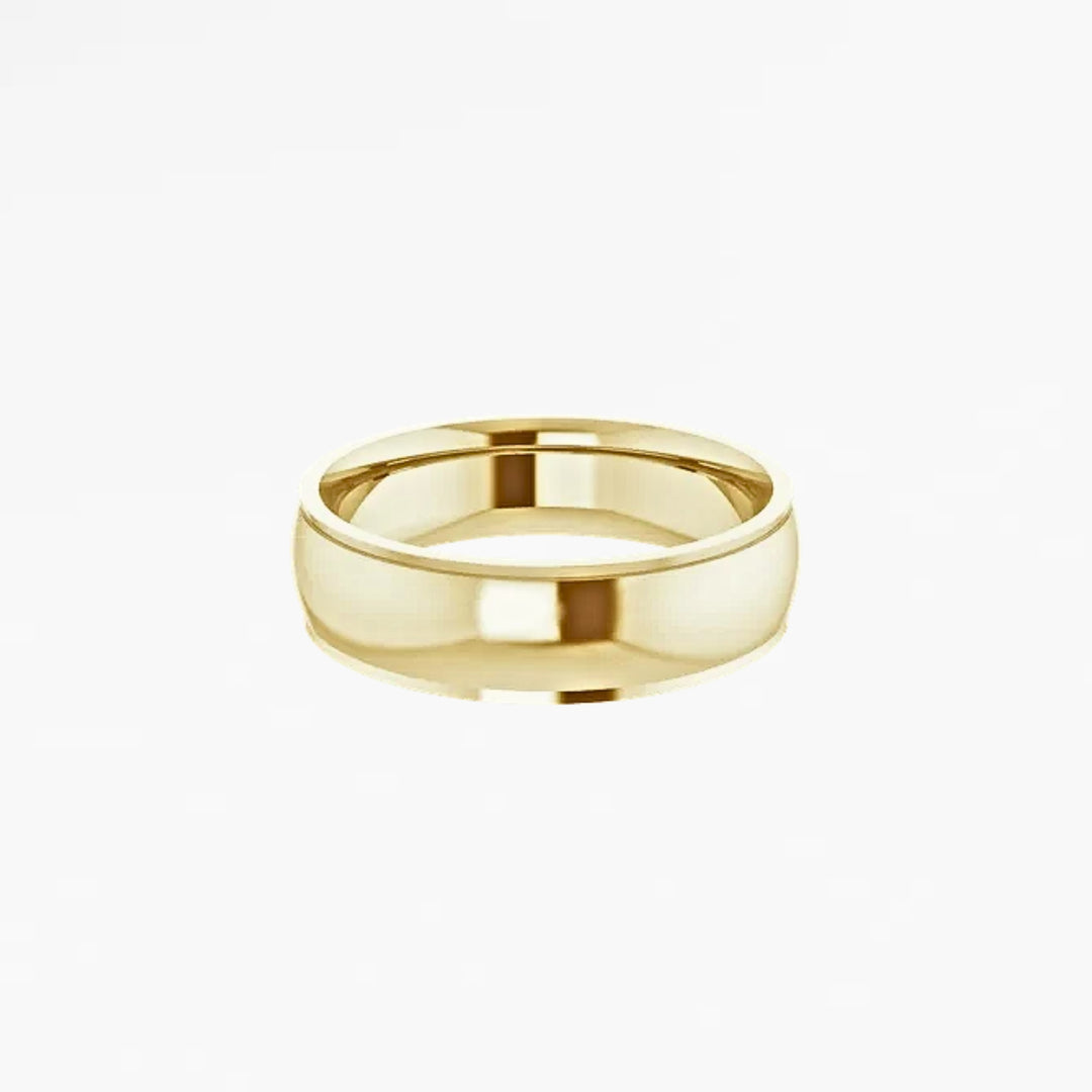 GOVAN V Half Round Wedding Band