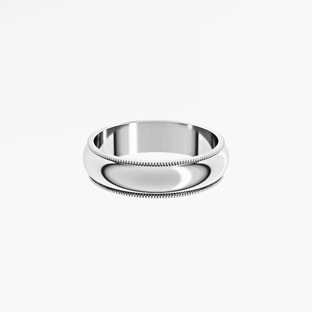 GOVAN VI Half Round Wedding Band