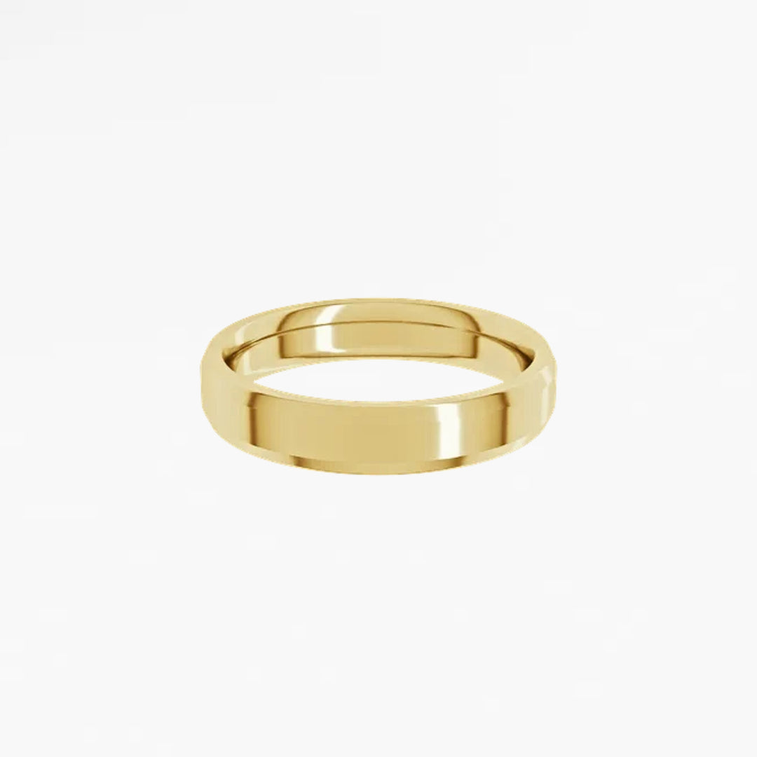 DENZIL I Beveled Edge Wedding Band