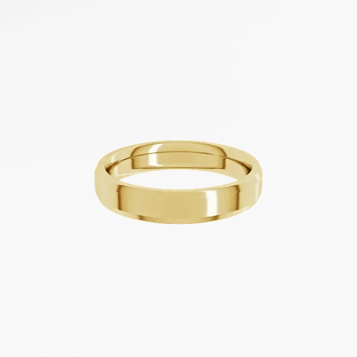DENZIL I Beveled Edge Wedding Band