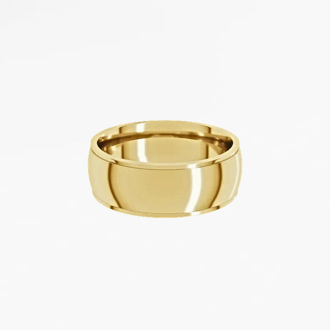 GOVAN V Half Round Wedding Band