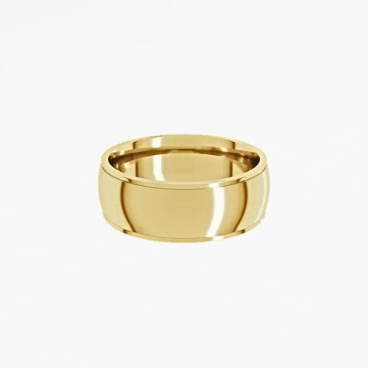 GOVAN V Half Round Wedding Band