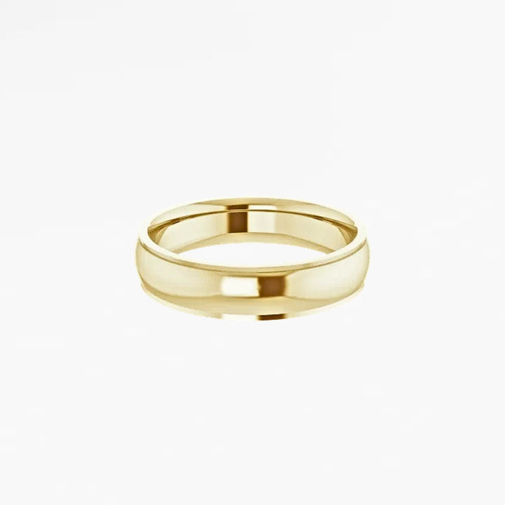 GOVAN V Half Round Wedding Band