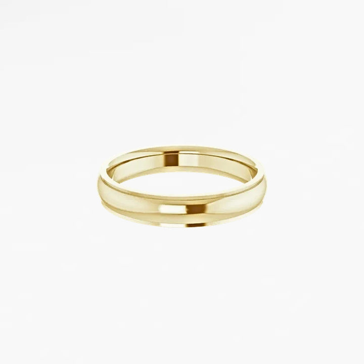 GOVAN V Half Round Wedding Band