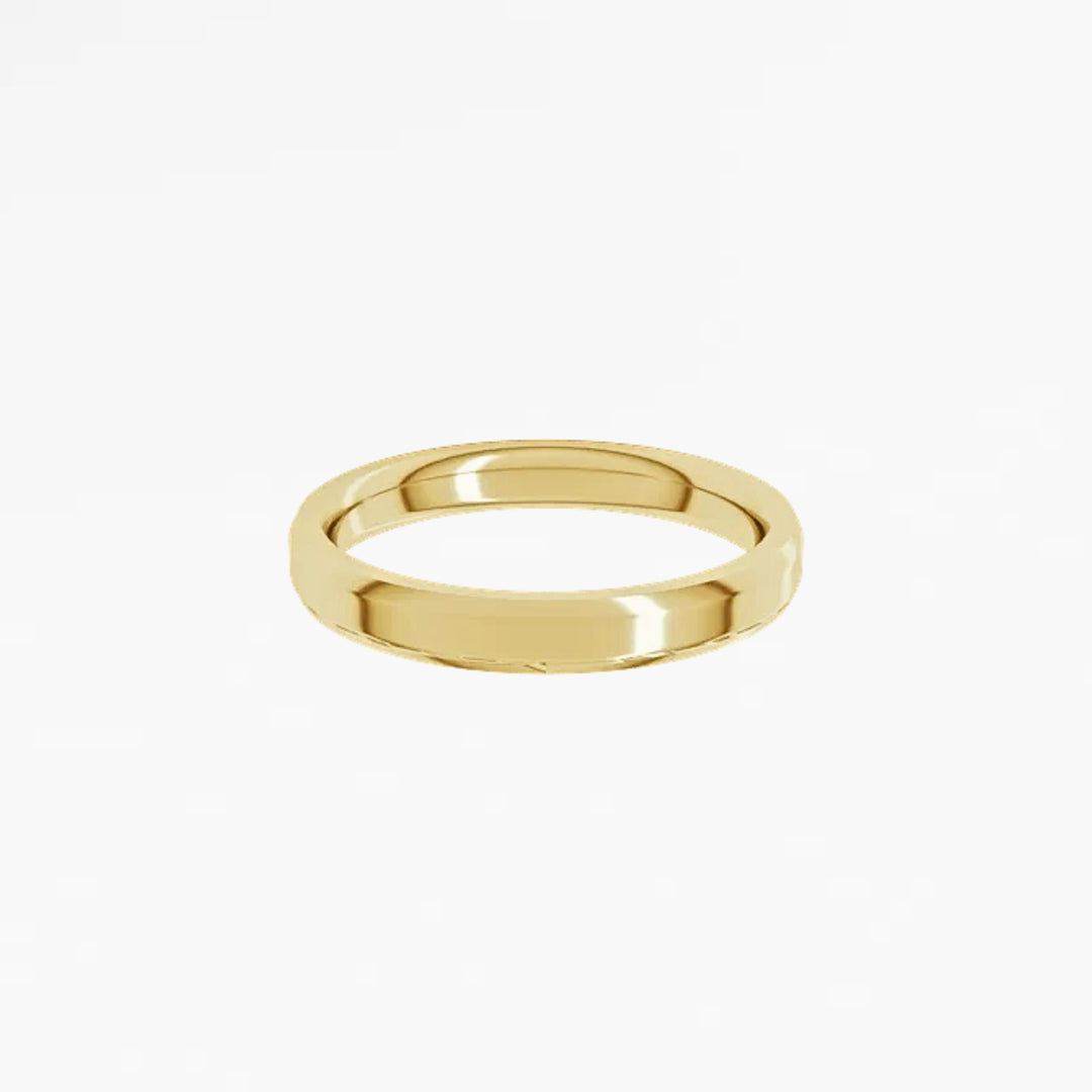 DENZIL I Beveled Edge Wedding Band
