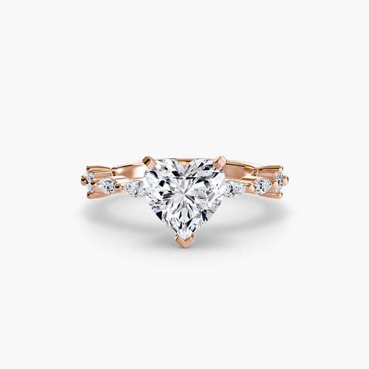 ELVINA II Diamond Engagement Ring with a Diamond Band