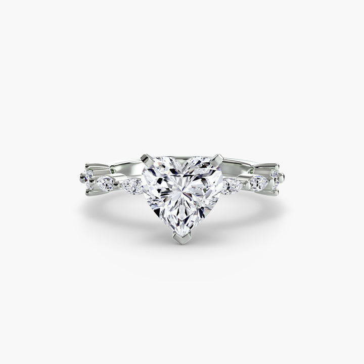 ELVINA II Diamond Engagement Ring with a Diamond Band