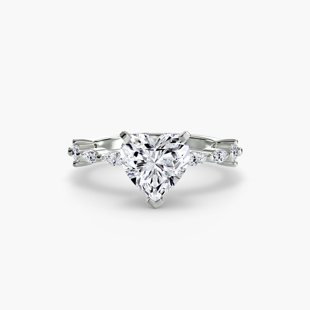 ELVINA II Diamond Engagement Ring with a Diamond Band