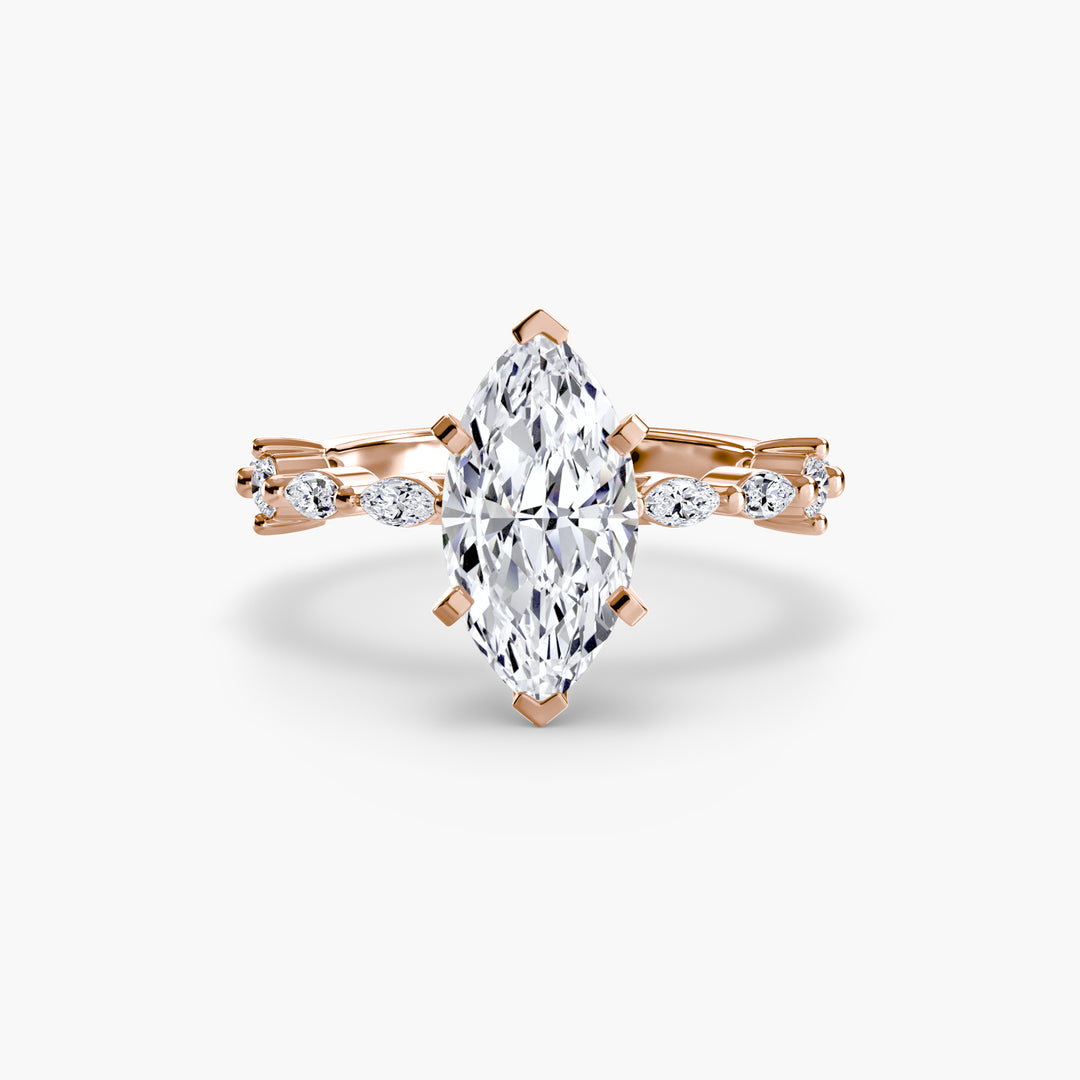 ELVINA II Diamond Engagement Ring with a Diamond Band