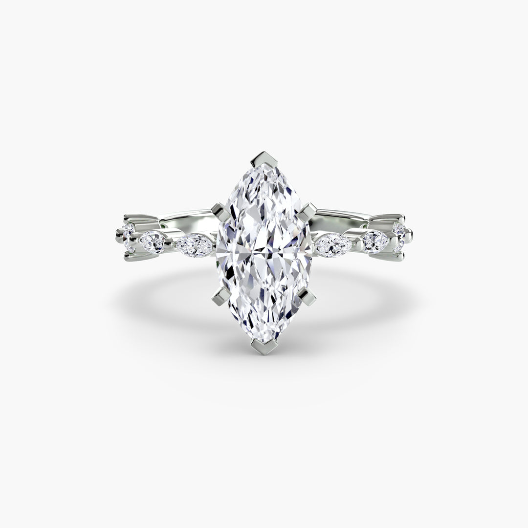 ELVINA II Diamond Engagement Ring with a Diamond Band