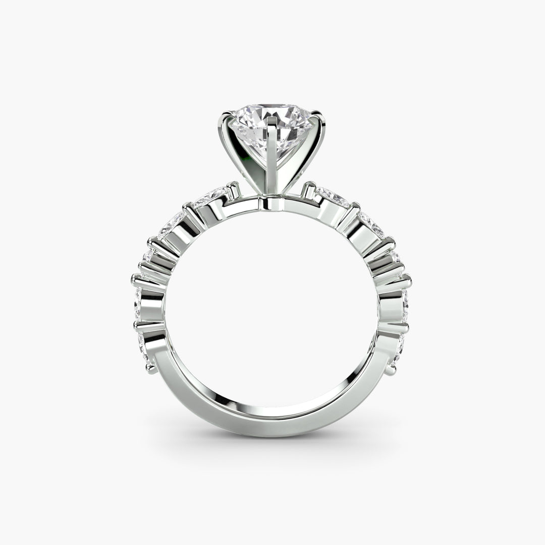 ELVINA II Diamond Engagement Ring with a Diamond Band
