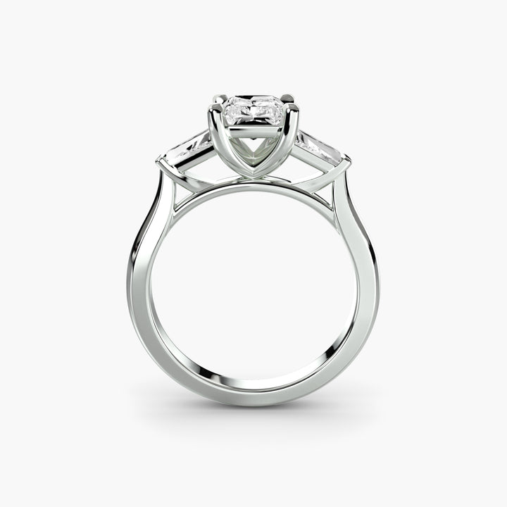 BELCARRA I Three Stone Diamond Engagement Ring with Tapered Baguette Side Stones