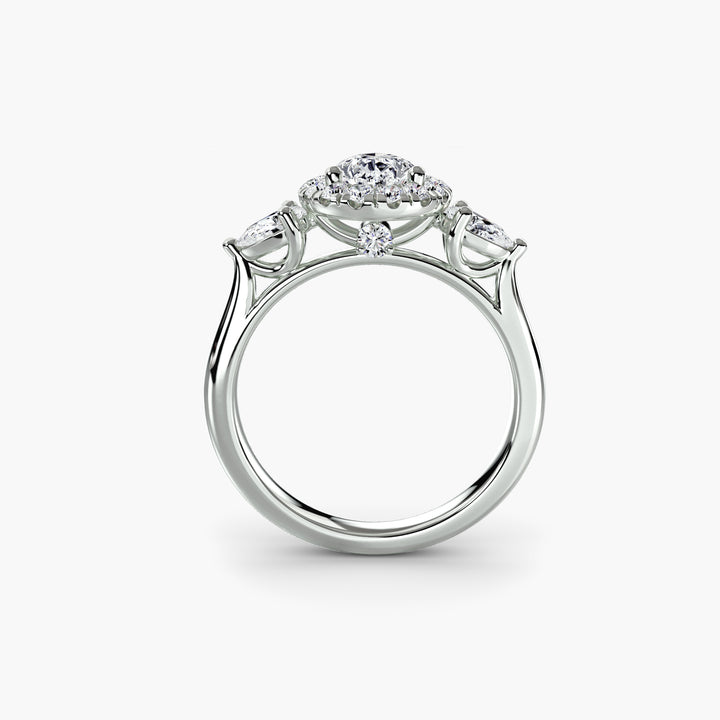 ORELL I Pear-cut Halo Diamond Engagement Ring with a Surprise Diamond