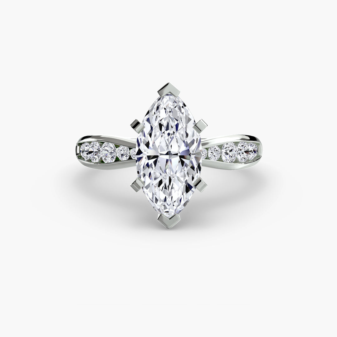 SYLVAN II Diamond Engagement Ring with a Channel-set Diamond Band
