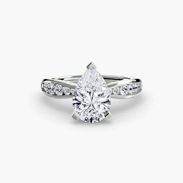 SYLVAN II Diamond Engagement Ring with a Channel-set Diamond Band