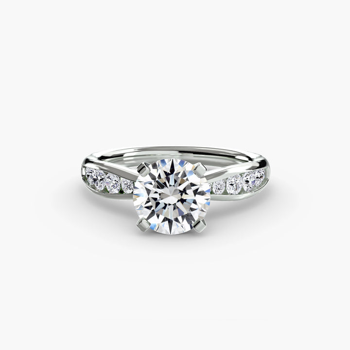 SYLVAN II Diamond Engagement Ring with a Channel-set Diamond Band