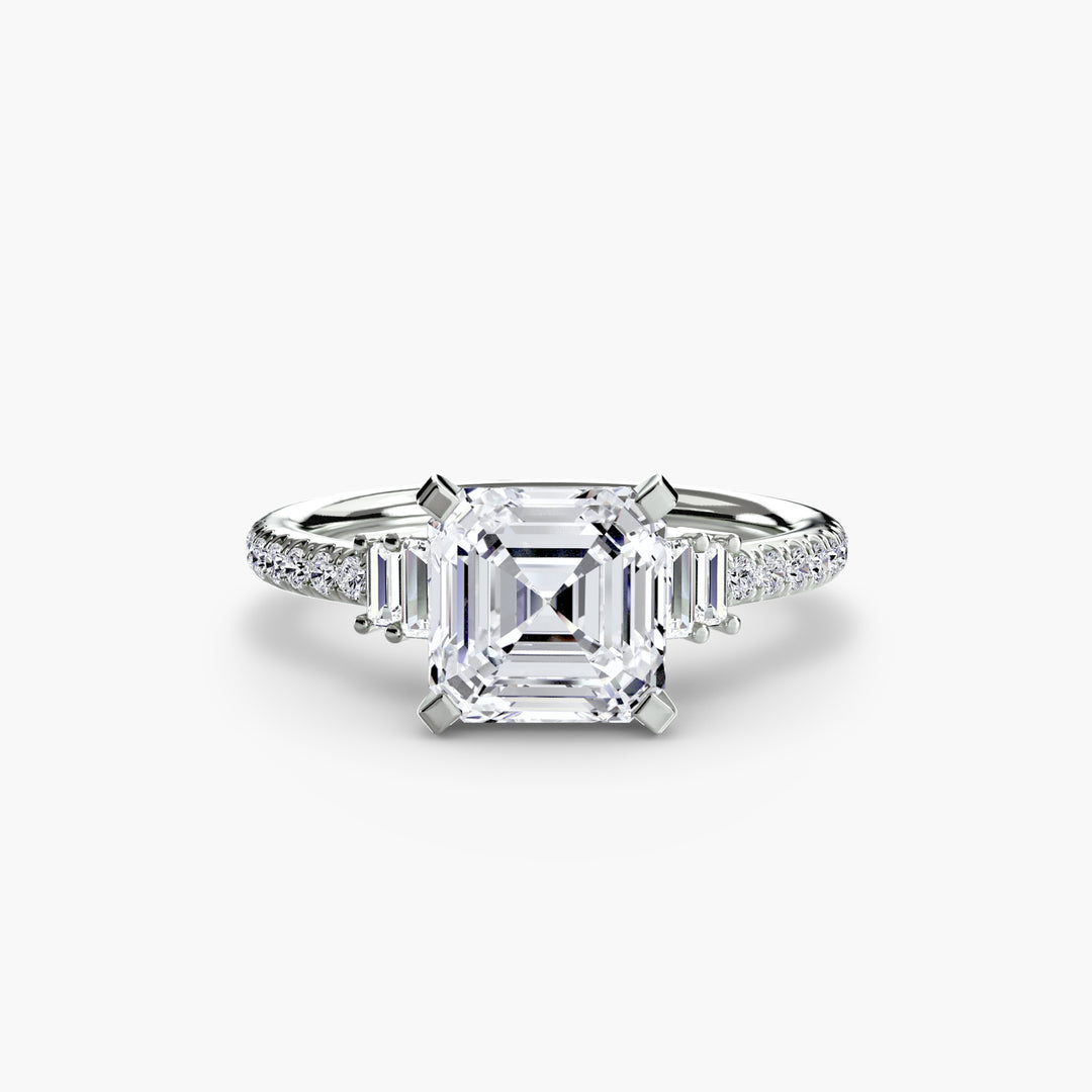 EDNA IV Diamond Engagement Ring with a Diamond Band