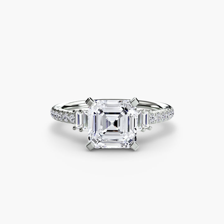 EDNA IV Diamond Engagement Ring with a Diamond Band