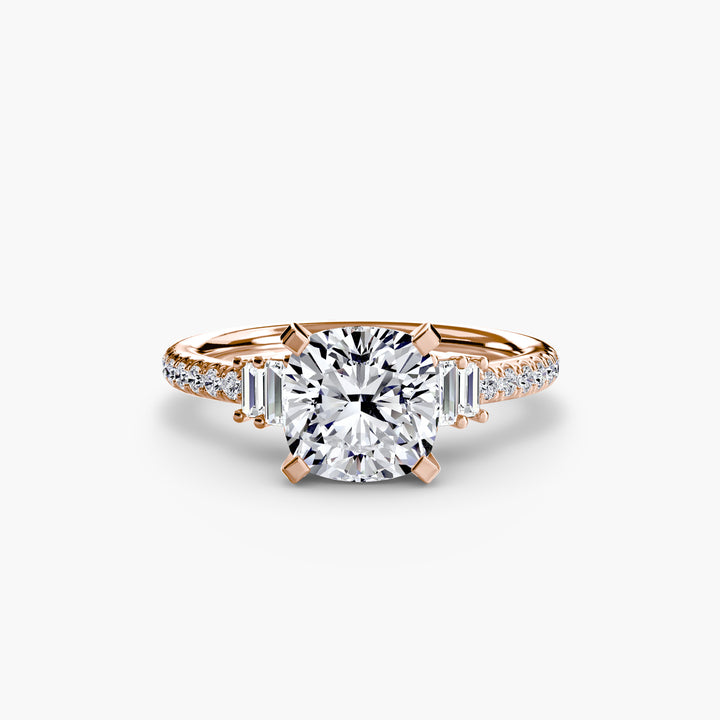 EDNA IV Diamond Engagement Ring with a Diamond Band