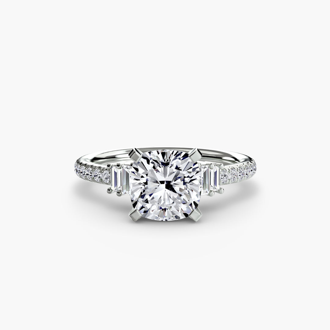 EDNA IV Diamond Engagement Ring with a Diamond Band