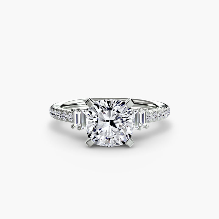 EDNA IV Diamond Engagement Ring with a Diamond Band