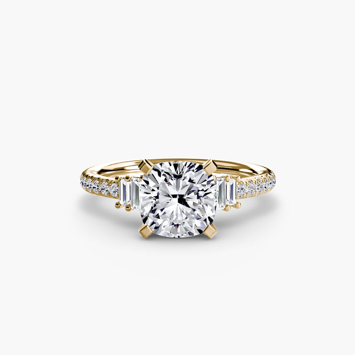 EDNA IV Diamond Engagement Ring with a Diamond Band