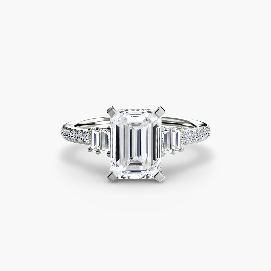 EDNA IV Diamond Engagement Ring with a Diamond Band