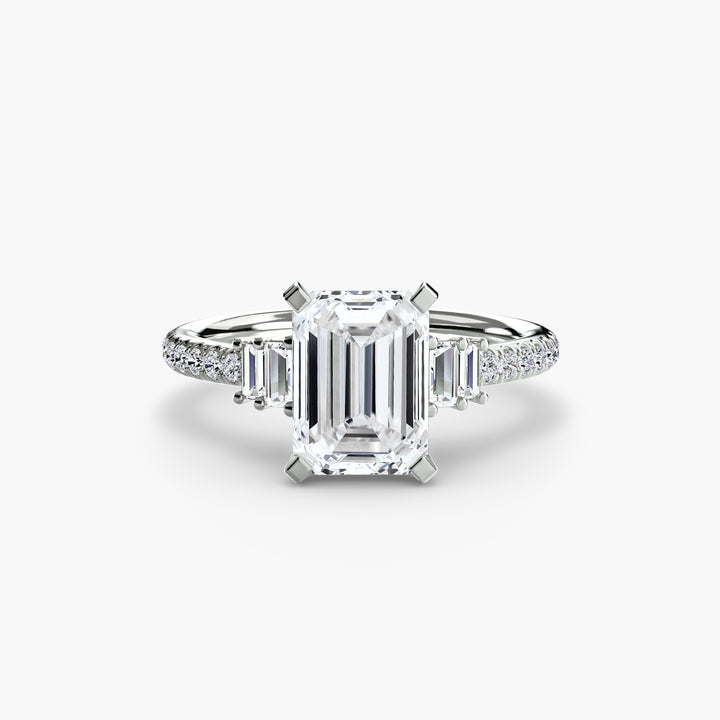 EDNA IV Diamond Engagement Ring with a Diamond Band