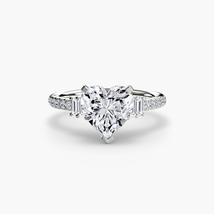 EDNA IV Diamond Engagement Ring with a Diamond Band