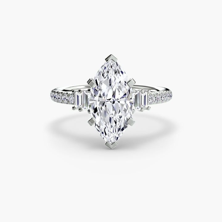 EDNA IV Diamond Engagement Ring with a Diamond Band