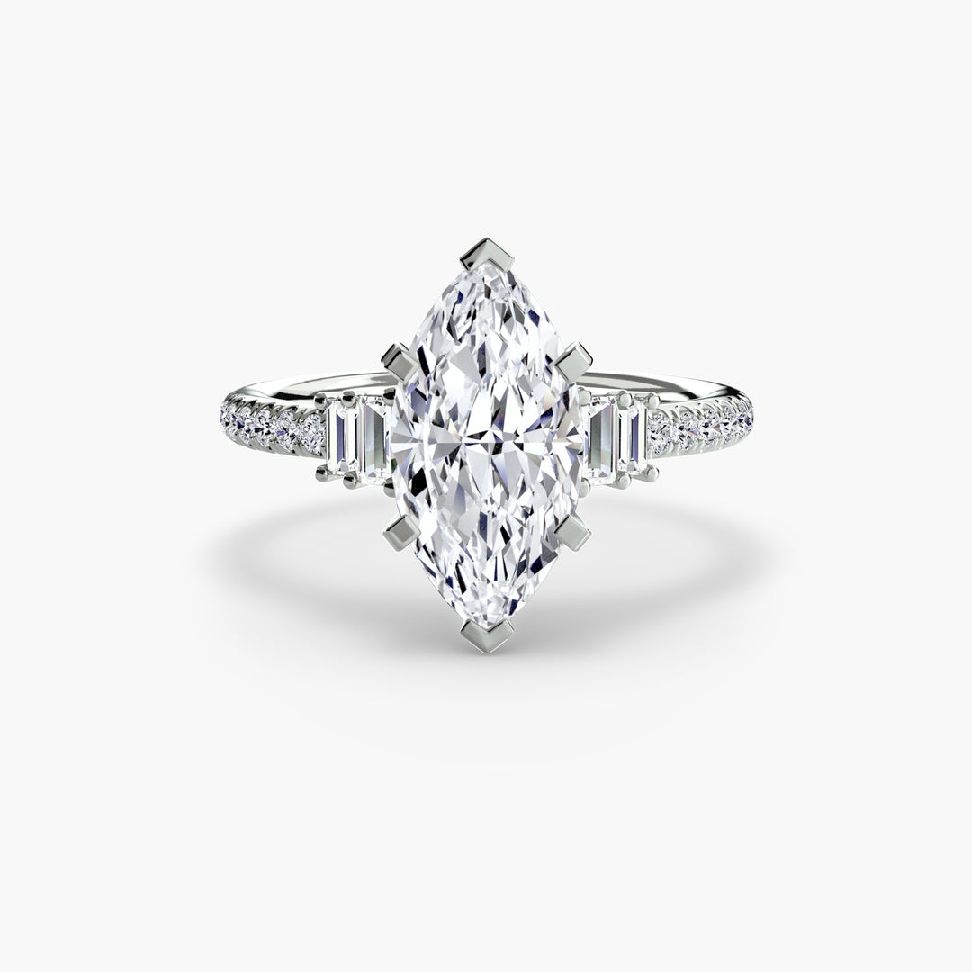 EDNA IV Diamond Engagement Ring with a Diamond Band