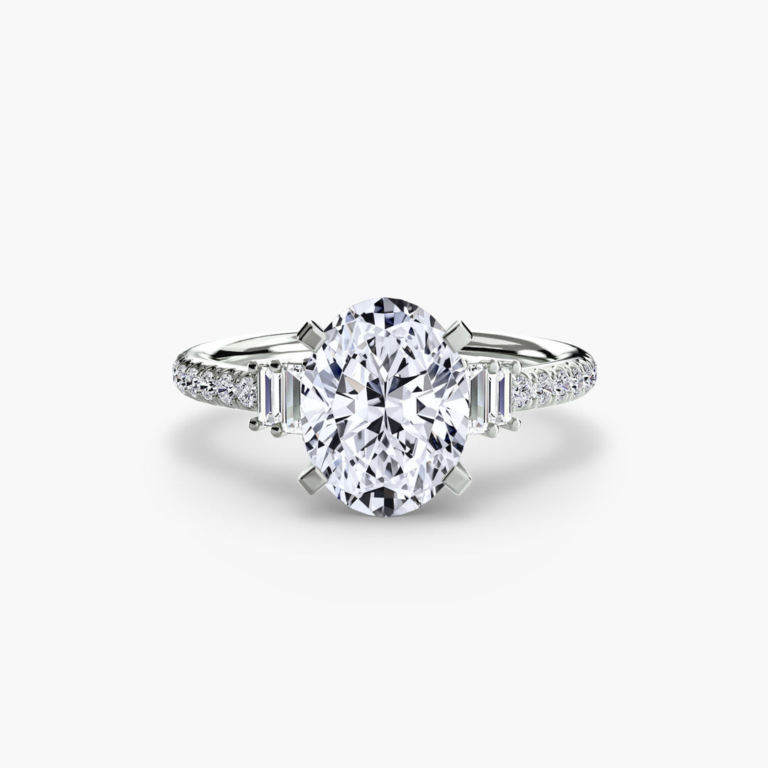 EDNA IV Diamond Engagement Ring with a Diamond Band