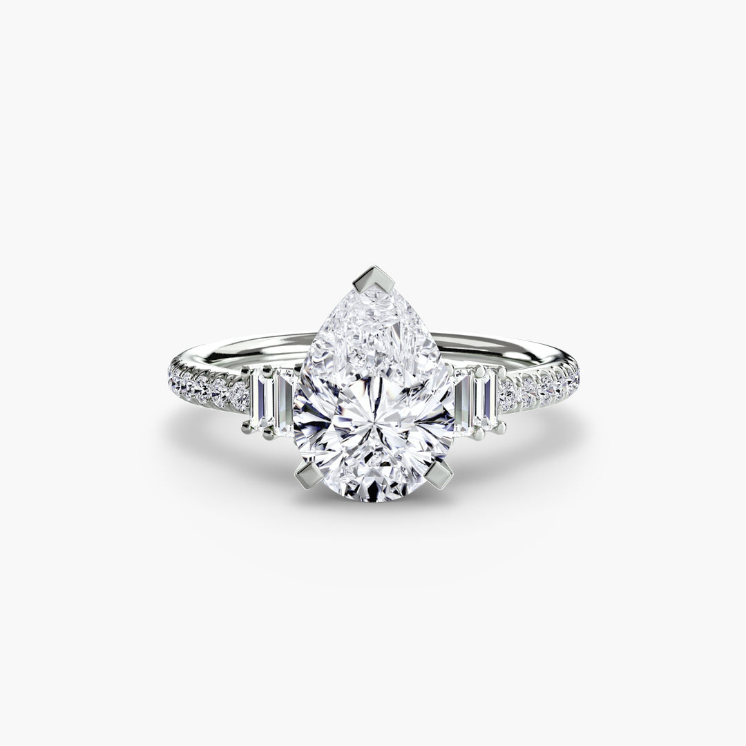 EDNA IV Diamond Engagement Ring with a Diamond Band