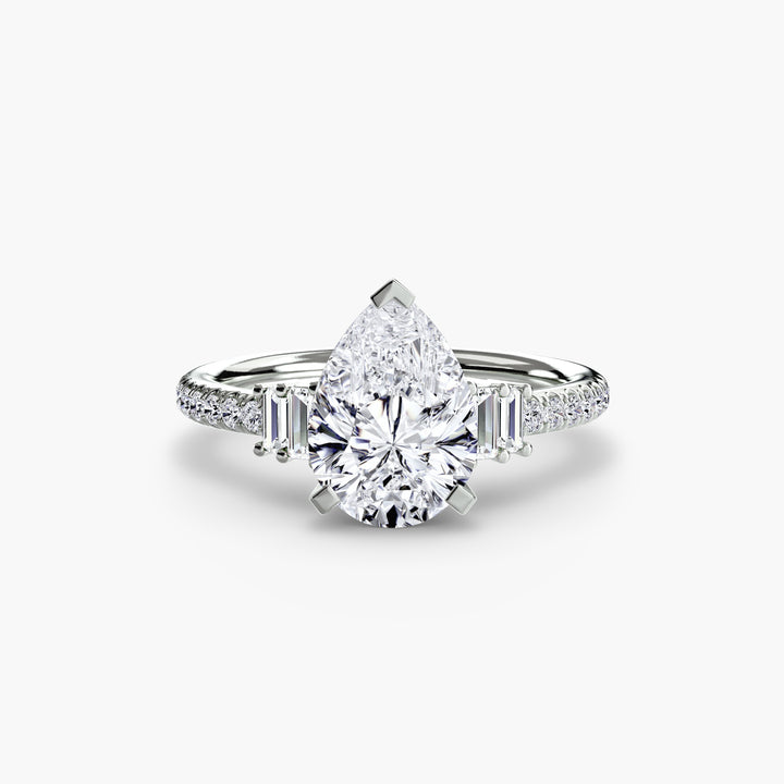 EDNA IV Diamond Engagement Ring with a Diamond Band