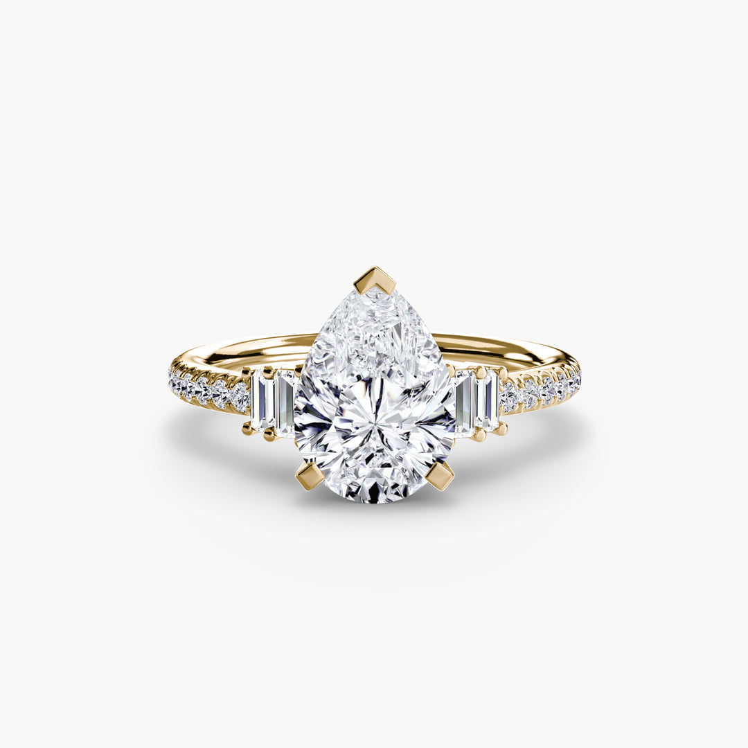 EDNA IV Diamond Engagement Ring with a Diamond Band