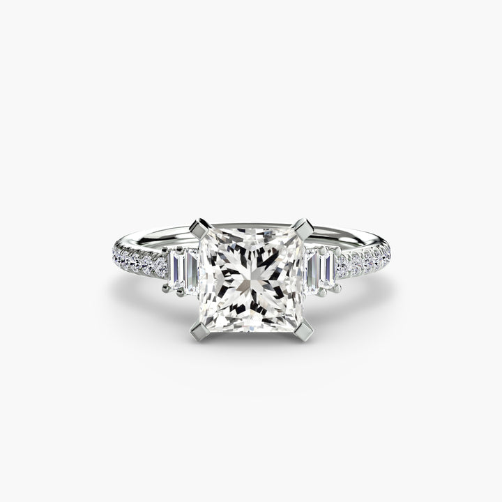 EDNA IV Diamond Engagement Ring with a Diamond Band