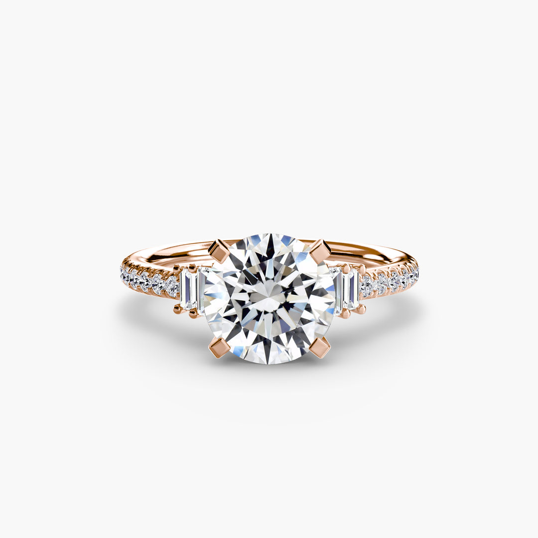 EDNA IV Diamond Engagement Ring with a Diamond Band