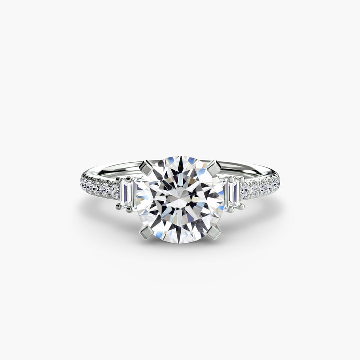EDNA IV Diamond Engagement Ring with a Diamond Band