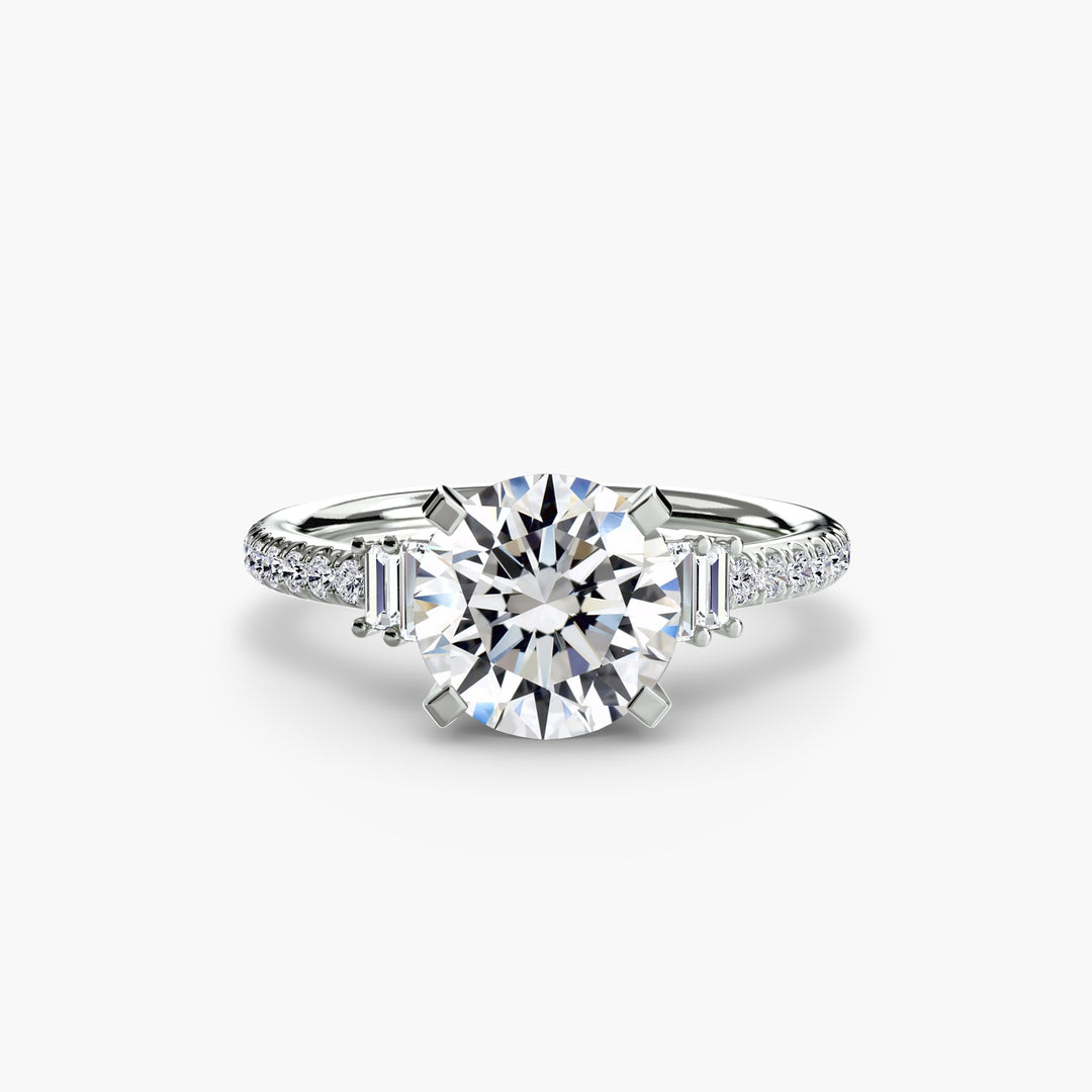 EDNA IV Diamond Engagement Ring with a Diamond Band