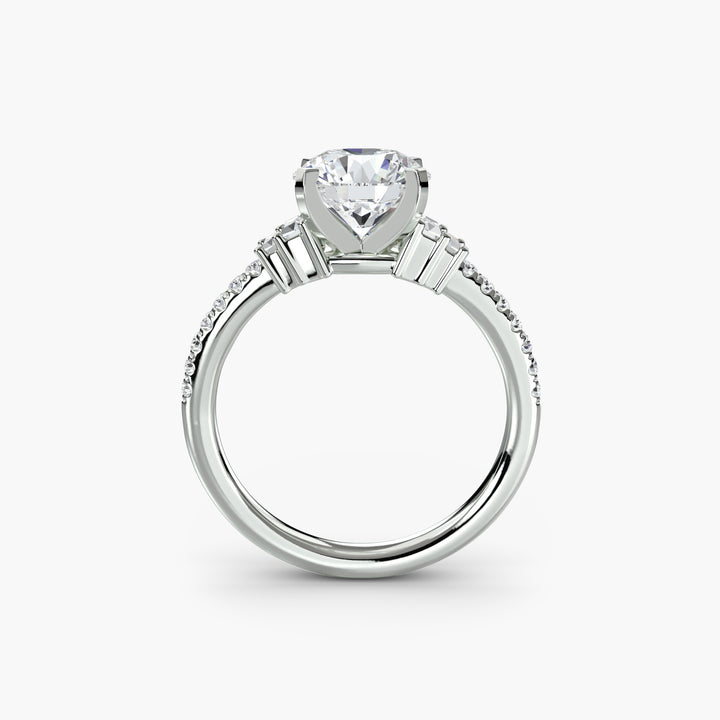 EDNA IV Diamond Engagement Ring with a Diamond Band