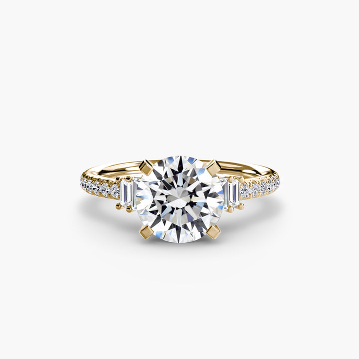 EDNA IV Diamond Engagement Ring with a Diamond Band
