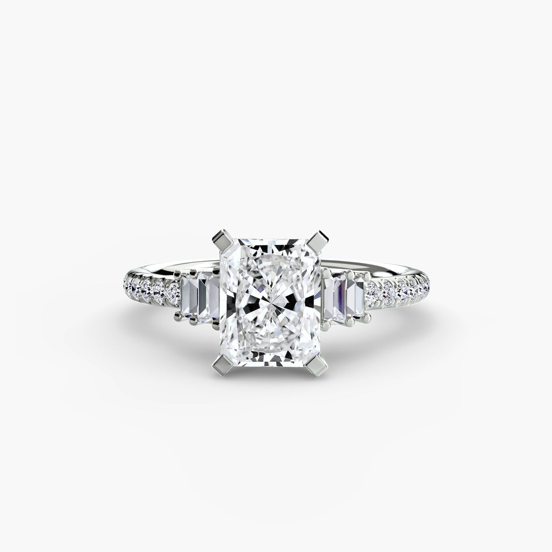 EDNA IV Diamond Engagement Ring with a Diamond Band