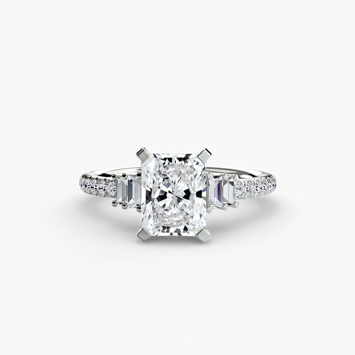 EDNA IV Diamond Engagement Ring with a Diamond Band