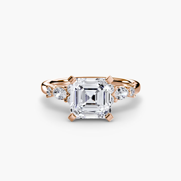 ELVINA IV Diamond Engagement Ring with a Diamond Band